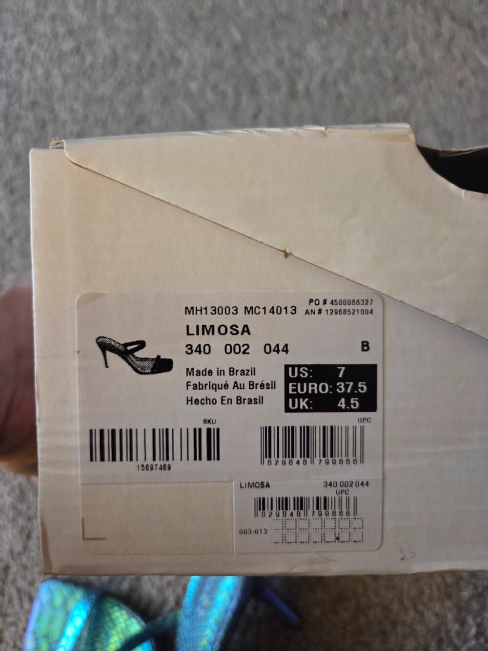 New, Aldo Limosa teal iridescent slide sandals 7 - Picture 7 of 7